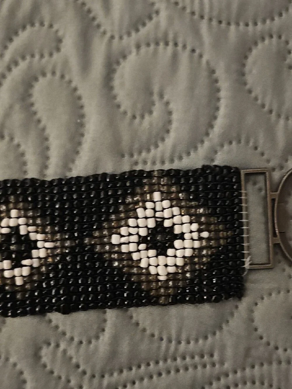 Black and White Beaded Stretch Belt - Women Accessories